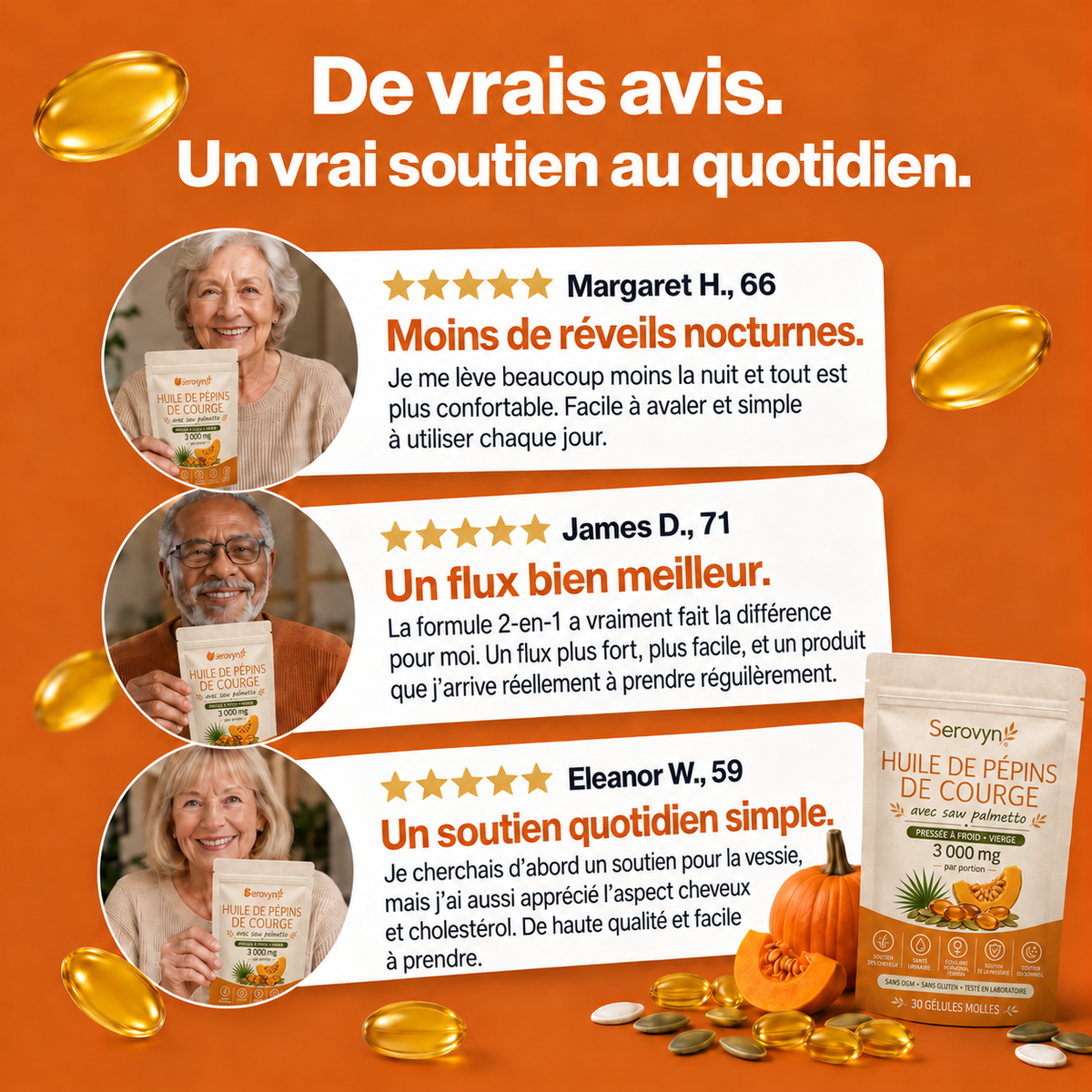 Serovyn™ Huile de Pépins de Courge — Gélules